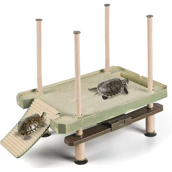 VNEKVA Floating Turtle Basking Dock with Ramp - Reptile Platform for 30 Gallon & Larger Aquarium Tanks
