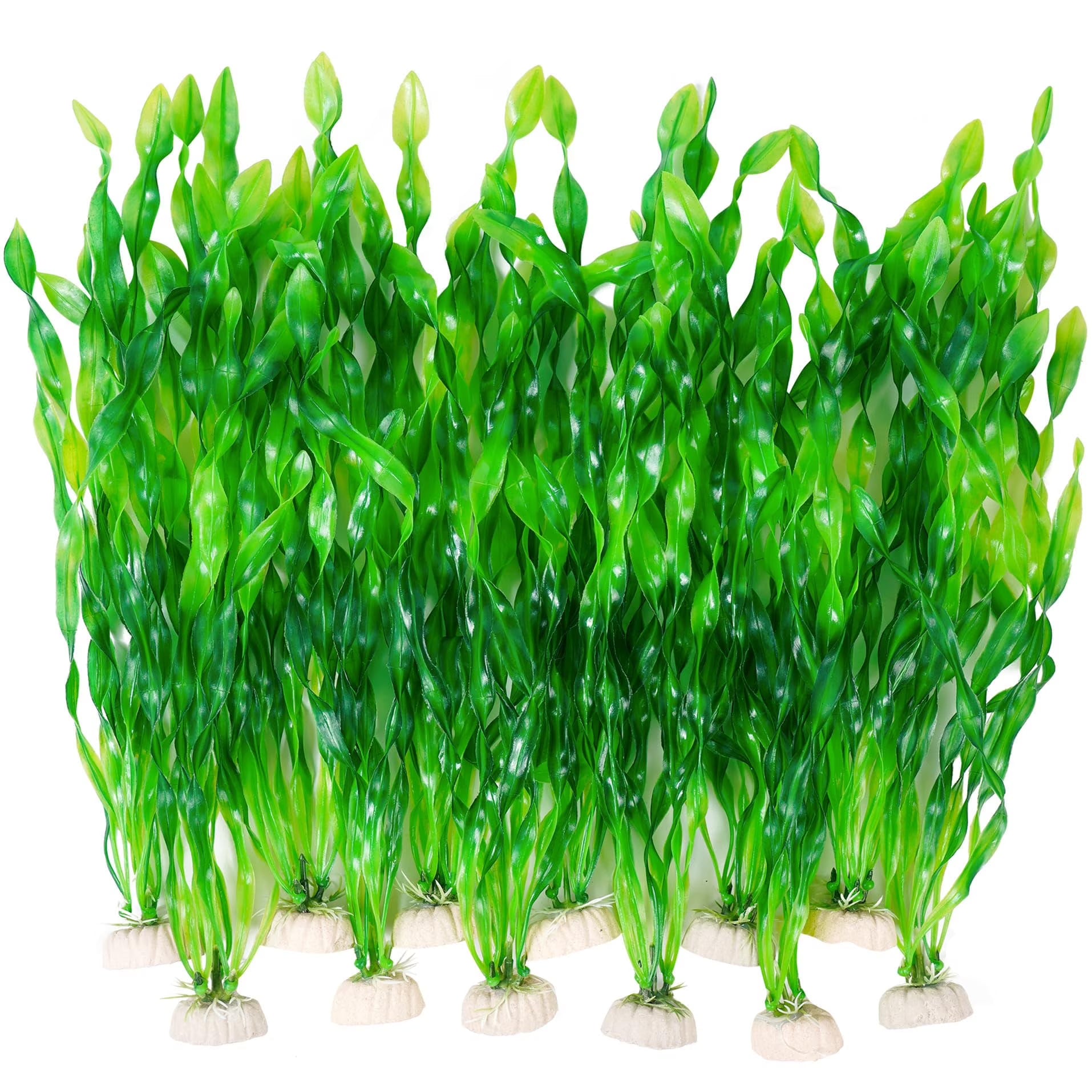 10 PCS Artificial Plastic Fish Tank Plants - Aquarium Decor for Freshwater & Saltwater Tanks