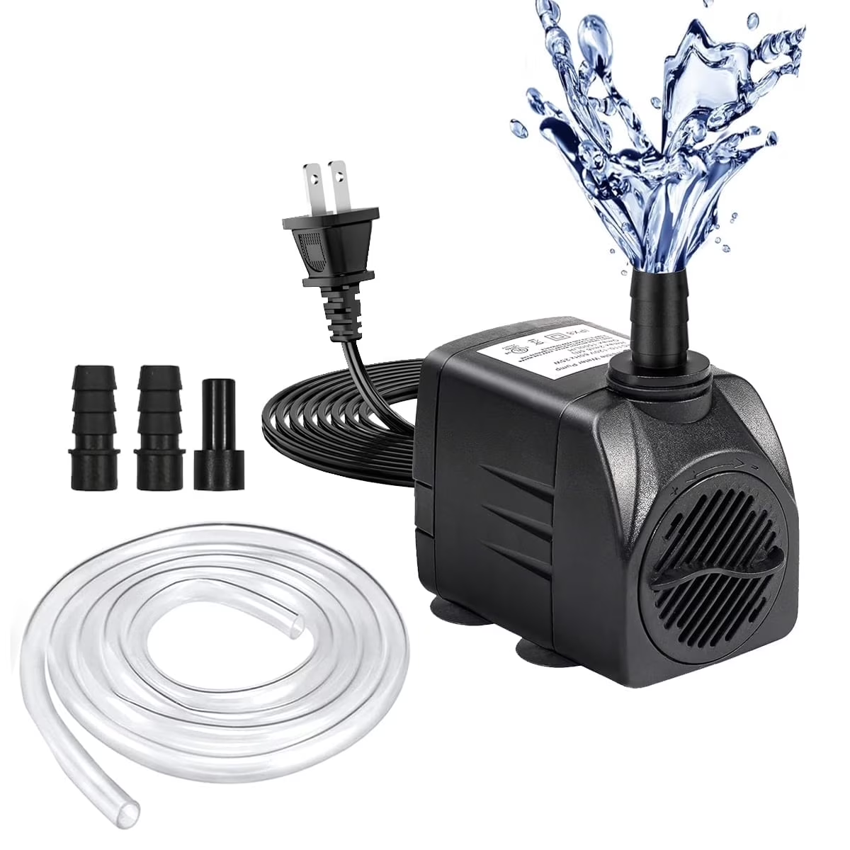 FINAQUA 400GPH Submersible Fountain Pump, Ultra Quiet 25W Water Pump for Pond, Fish Tank, Aquarium & Hydroponics