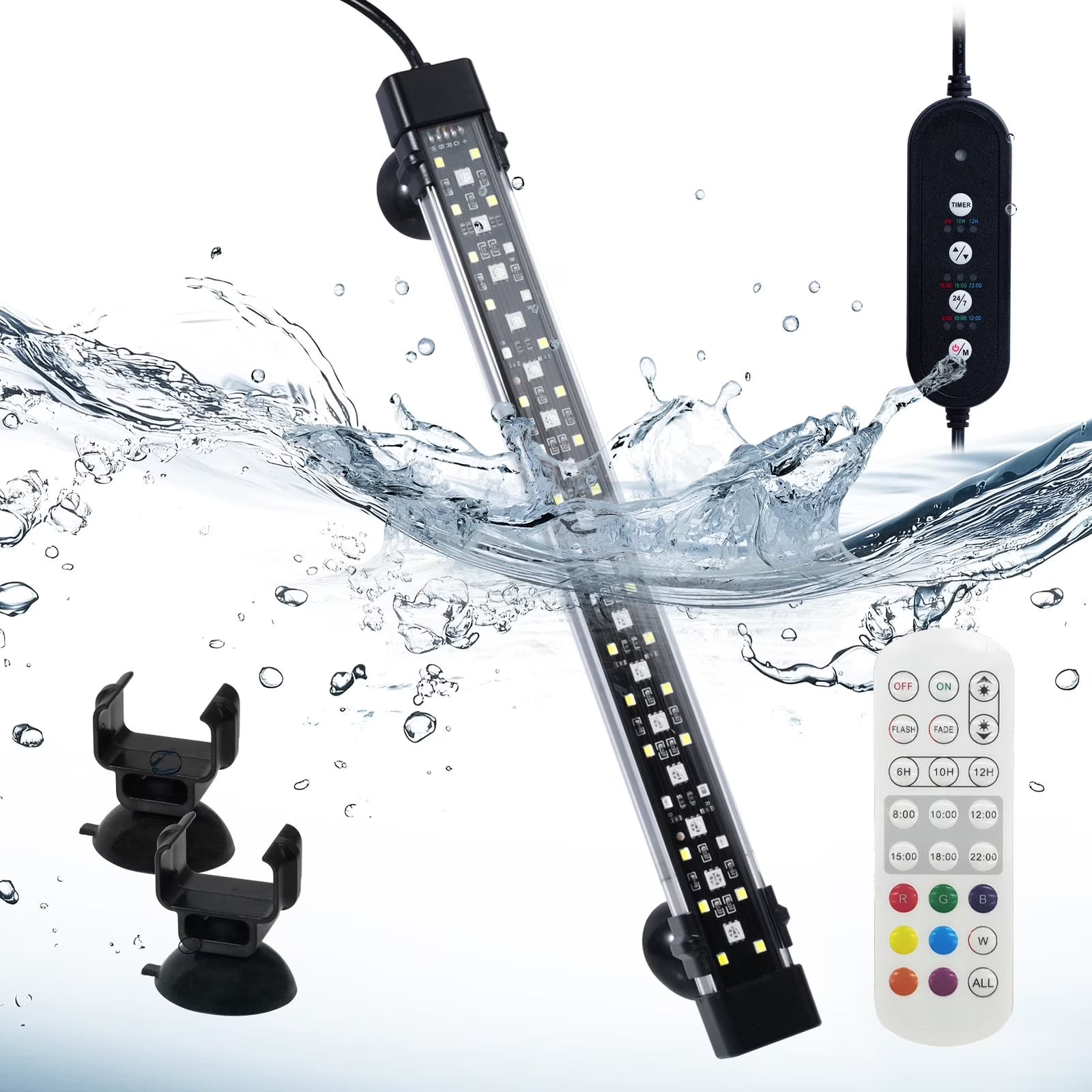 VNEKVA Aquarium LED Light with Full Spectrum RGBW + 24/7 Timer & Adjustable Brightness for 8-15in Fish Tanks