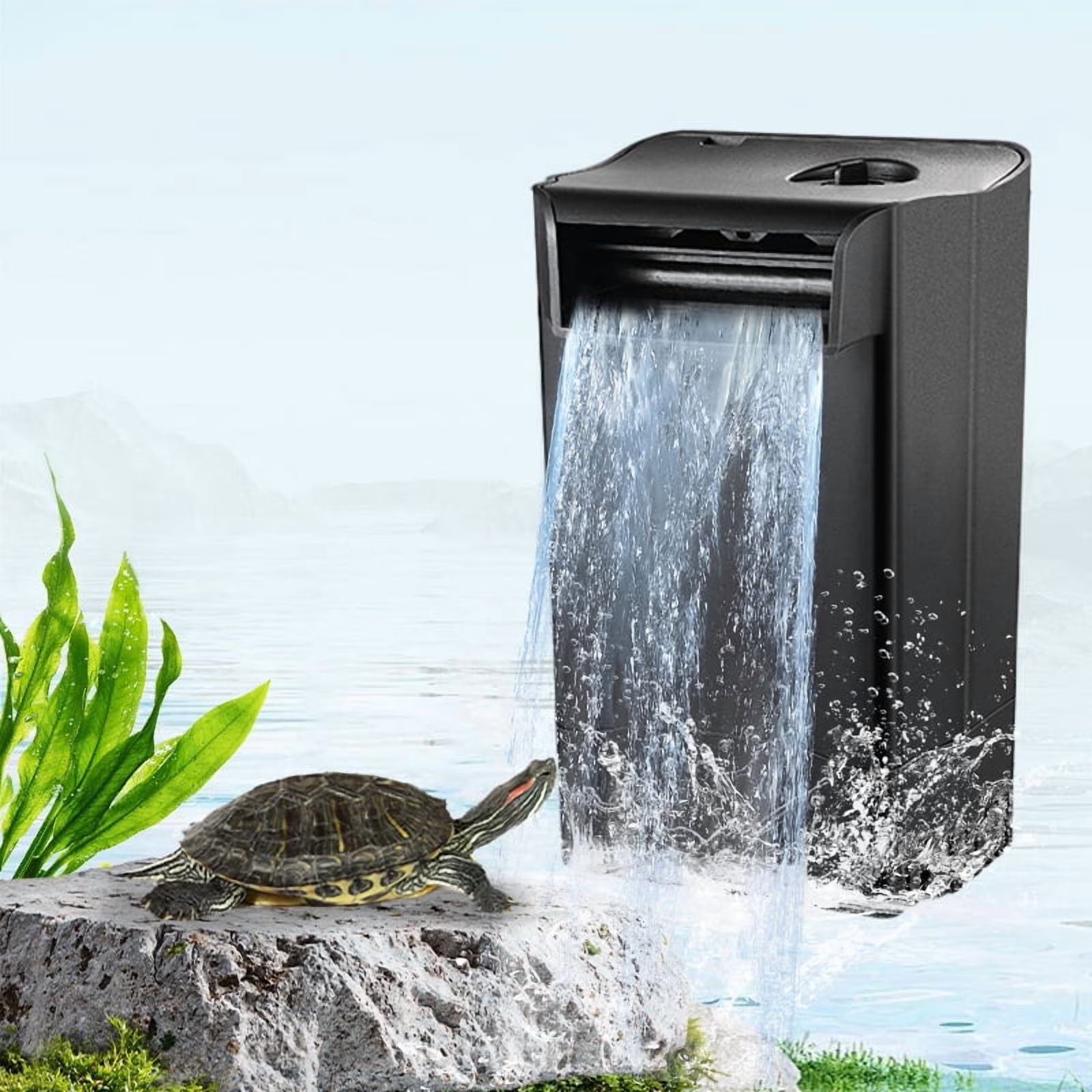 VNEKVA 338GPH Adjustable Internal Aquarium Filter, 22W Quiet Turtle Tank Filter with 3-Stage Filtration for 10-40 Gallon Freshwater & Saltwater Tanks