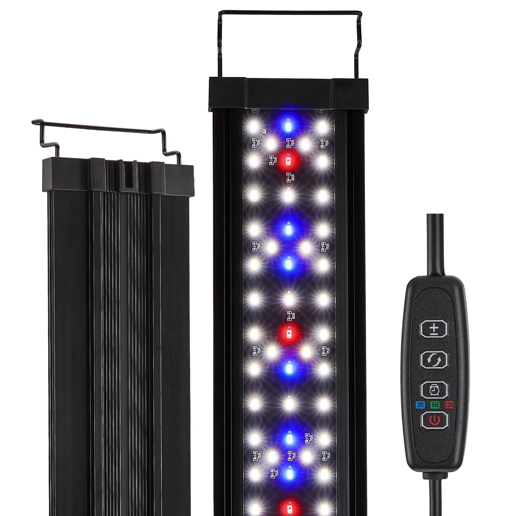 FINAQUA LED Aquarium Light, 22in with Retractable Bracket (Fits 24–30in Tanks), 5 Brightness Levels, Timer, 3 Color Modes: Full / White & Red / Blue