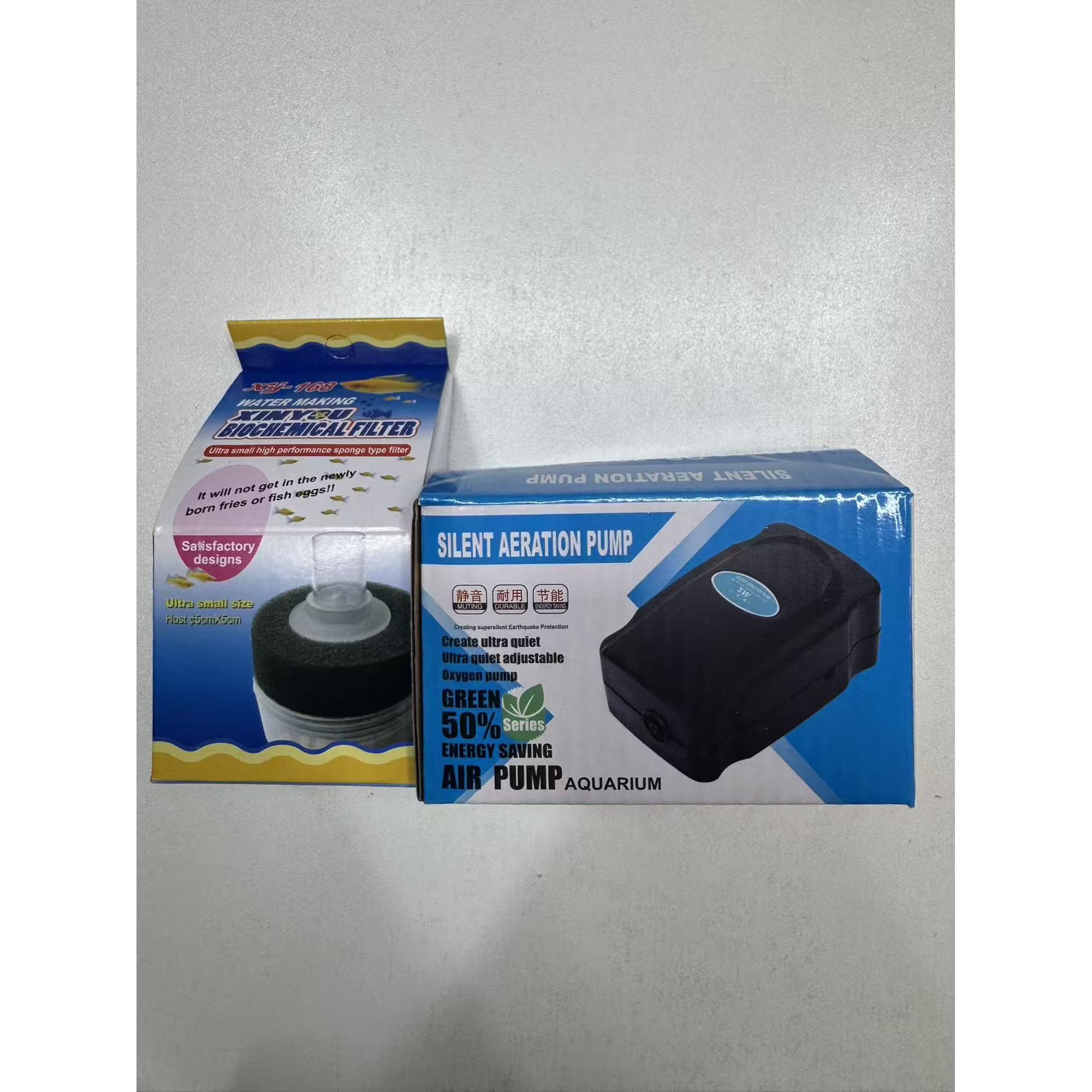 VNEKVA Mini Aquarium Air Pump Kit for 1-10 Gallon Fish Tanks - Includes Air Tube, Bubbler Stone, Check Valve & Sponge Filter