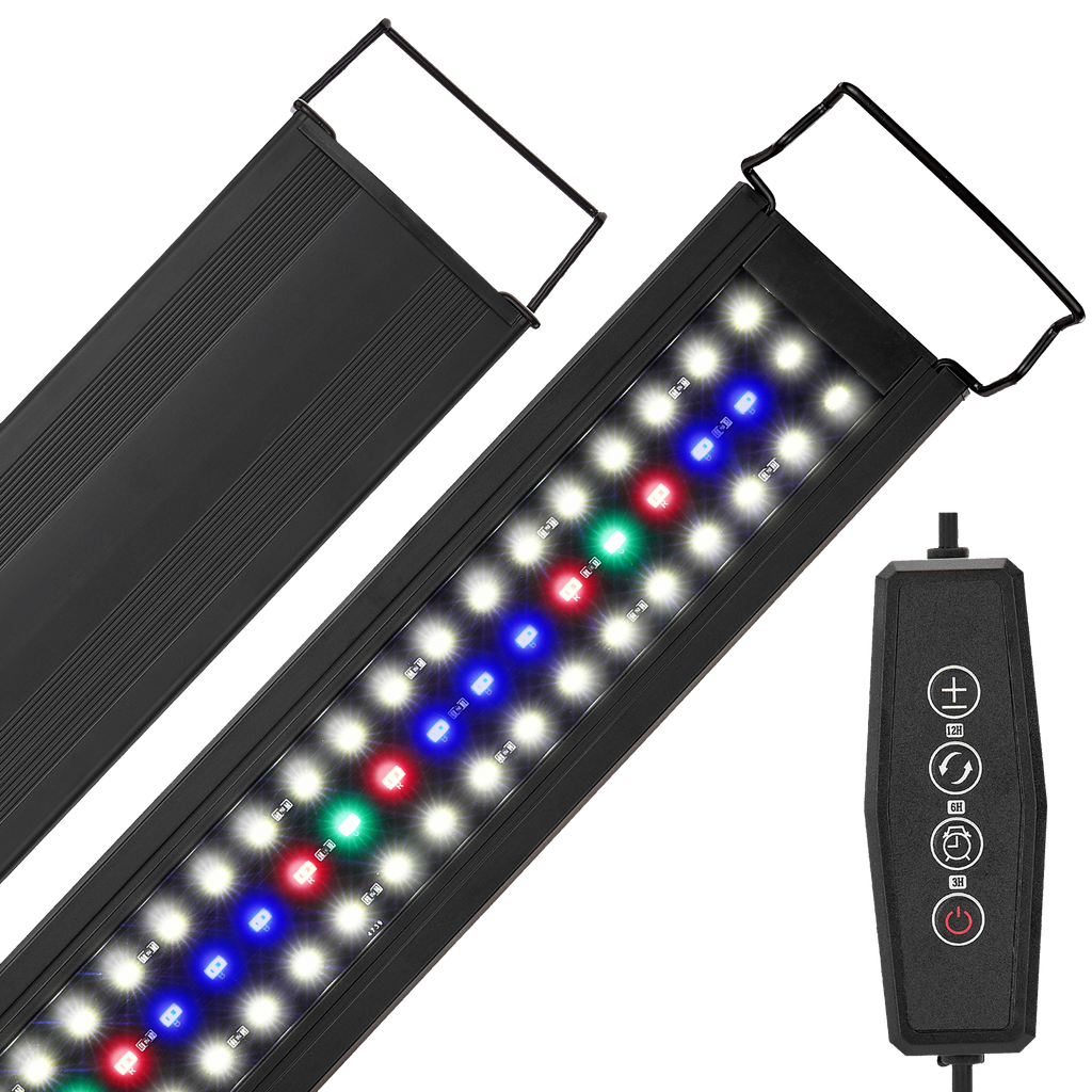 VNEKVA Full Spectrum LED Aquarium Light, 12-53Inch for Fish Tanks, 3 Light Modes, 5-Level Dimmable, Timer