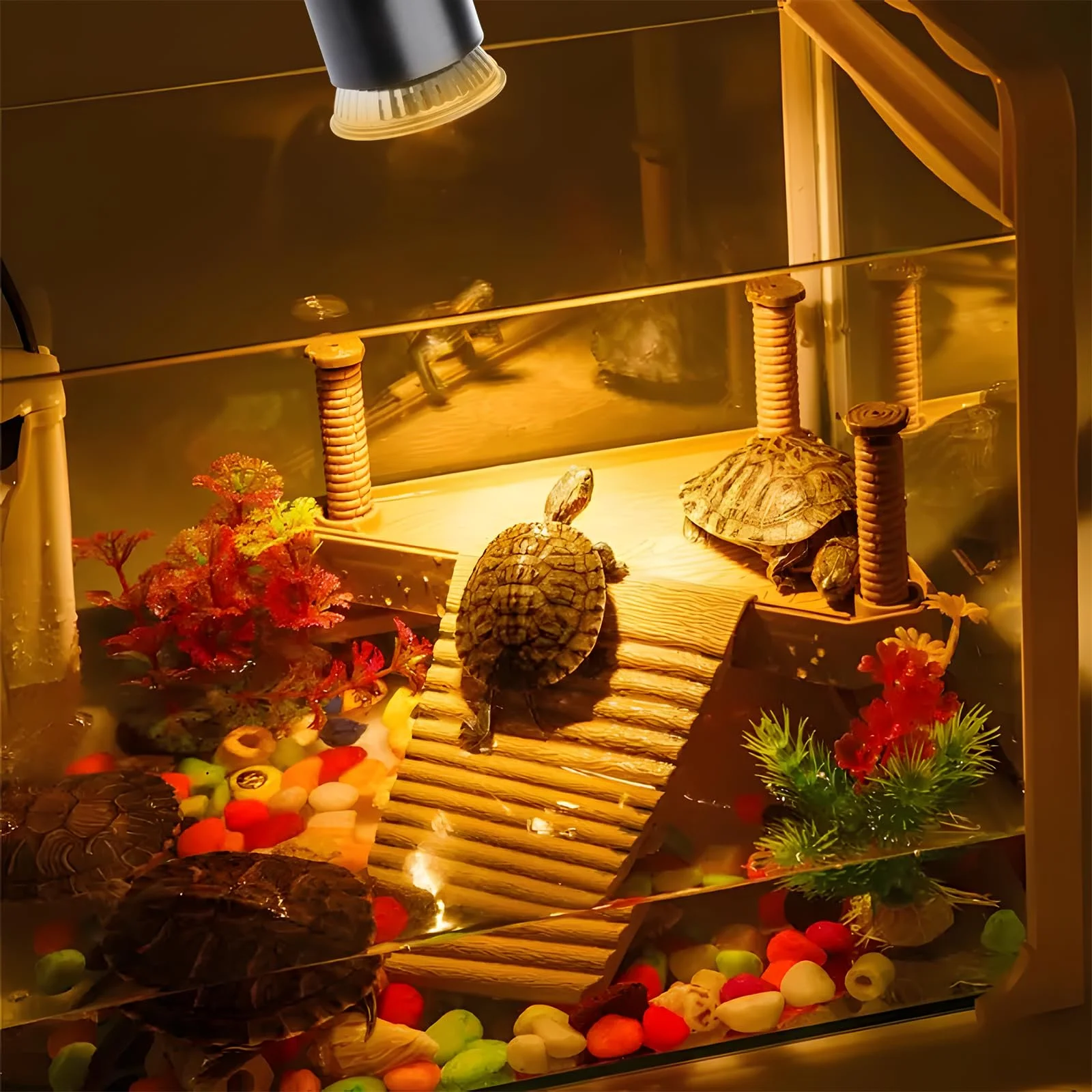 FINAQUA UVA/UVB Turtle Heat Lamp with Timer, 2-Pack 50W Basking Bulbs for Tortoise & Reptiles
