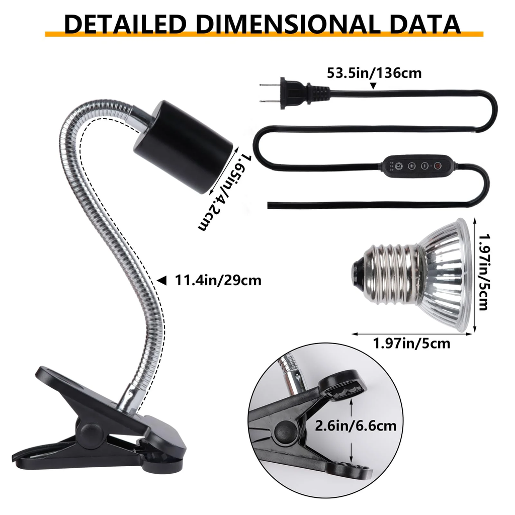 FINAQUA UVA/UVB Turtle Heat Lamp with Timer, 2-Pack 50W Basking Bulbs for Tortoise & Reptiles