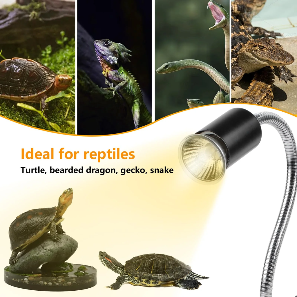 FINAQUA UVA/UVB Turtle Heat Lamp with Timer, 2-Pack 50W Basking Bulbs for Tortoise & Reptiles