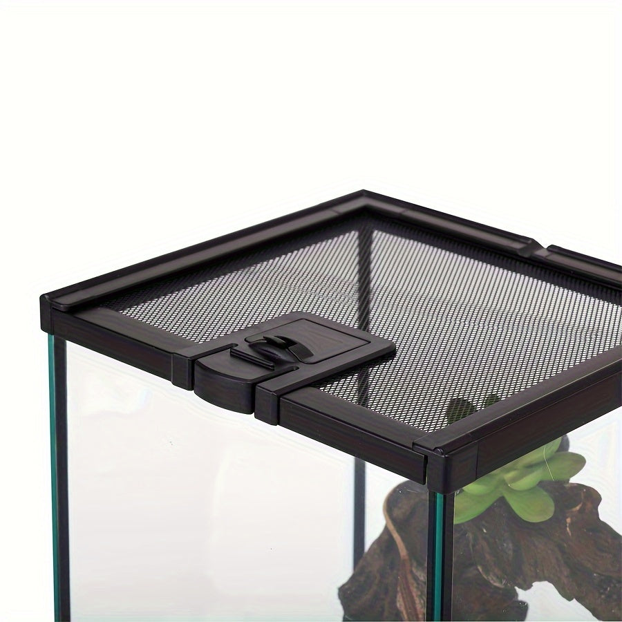 VNEKVA Reptile Terrarium Tank for Lizards, Geckos, and Frogs, Glass Enclosure with Top Opening and Locking Lid