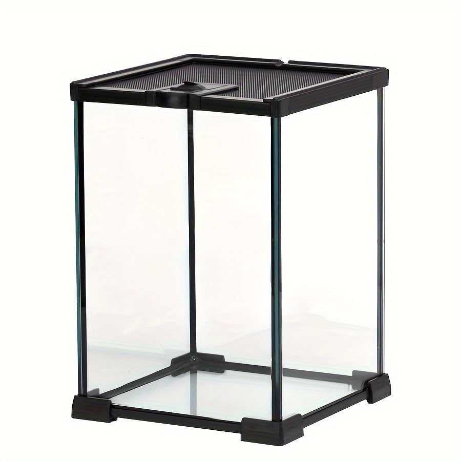 VNEKVA Reptile Terrarium Tank for Lizards, Geckos, and Frogs, Glass Enclosure with Top Opening and Locking Lid