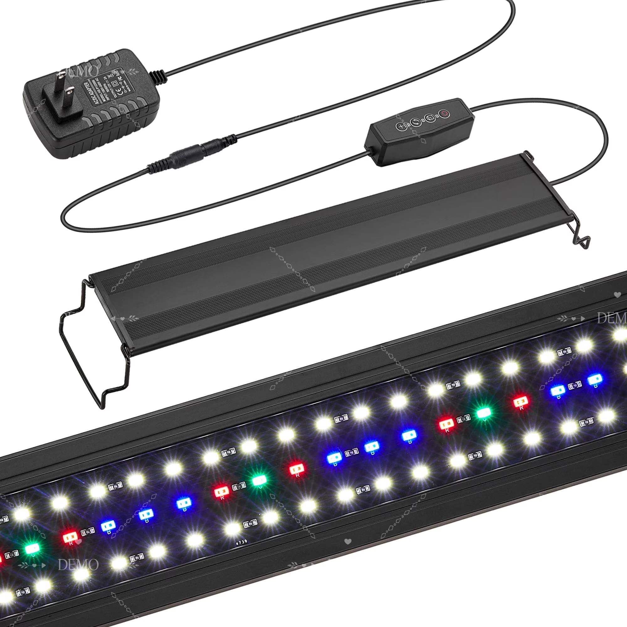 LED Aquarium Light for 12-18 Inch Fish Tanks, Full Spectrum & Adjustable Brightness, Timer, 1 Light