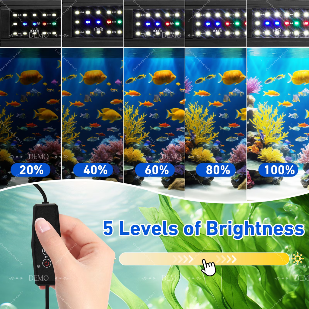 Finaqua LED Aquarium Light for 18-24 Inch Fish Tanks, Full Spectrum, Timer & Adjustable Brightness
