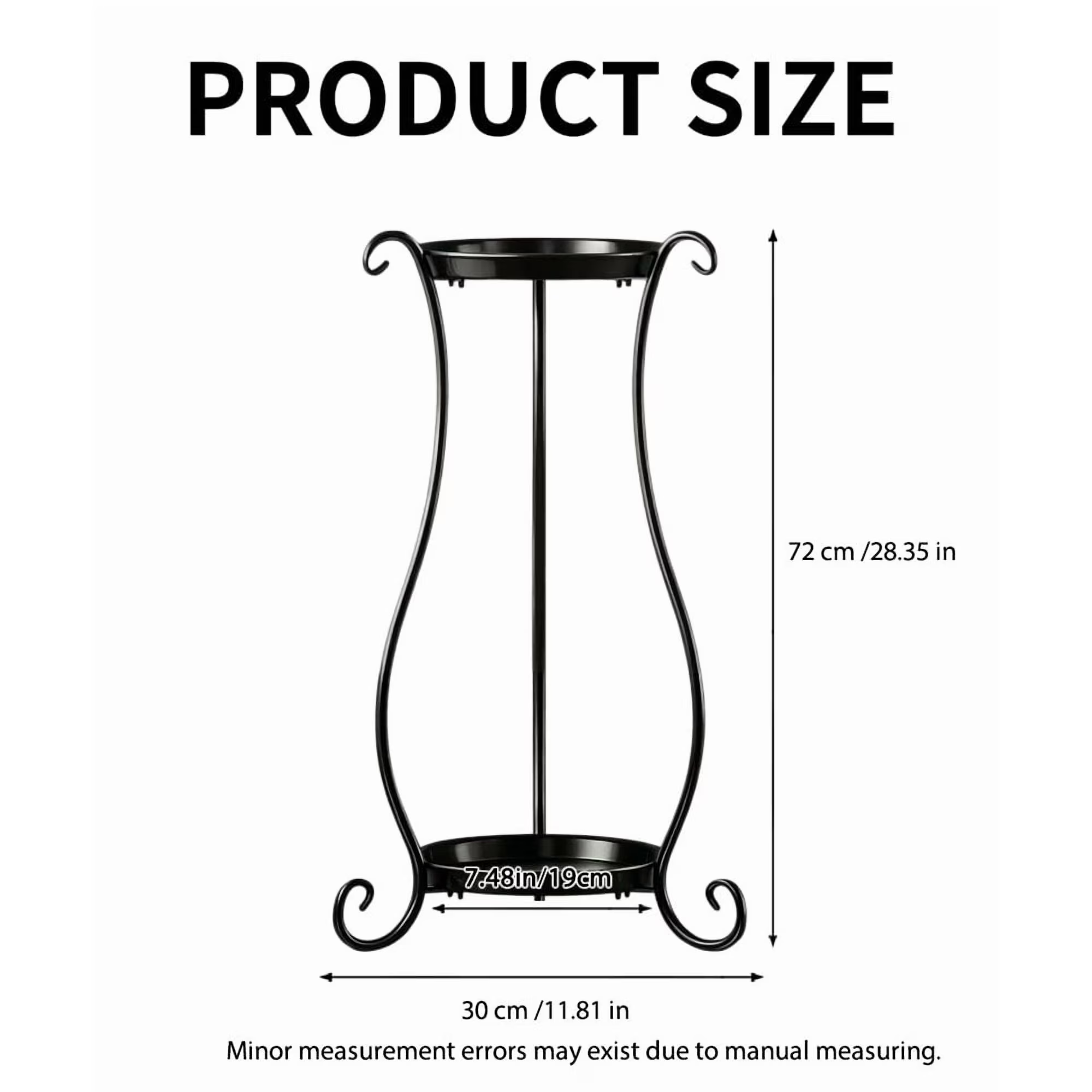 ZHEILFG 2-Tier Round Metal Plant Stand, Indoor Outdoor Flower Pot Display Table, Rack for Living Room, Balcony, Window & Garden