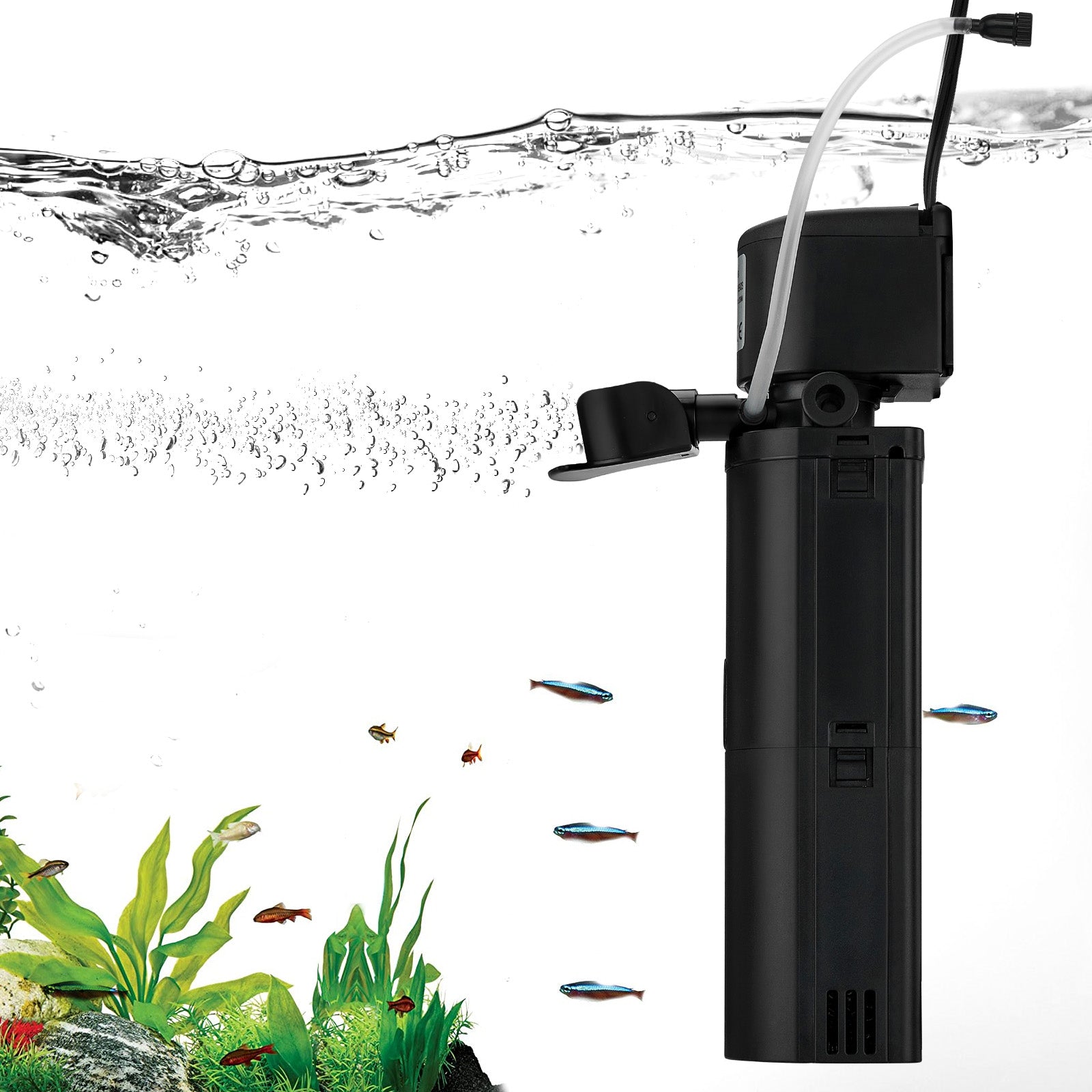 FINAQUA Submersible Aquarium Filter – Powerful Internal for 20-75Gallon Tanks | Ideal for Large Fish, Turtles & Koi Ponds | All-in-One Aeration, Deodorization