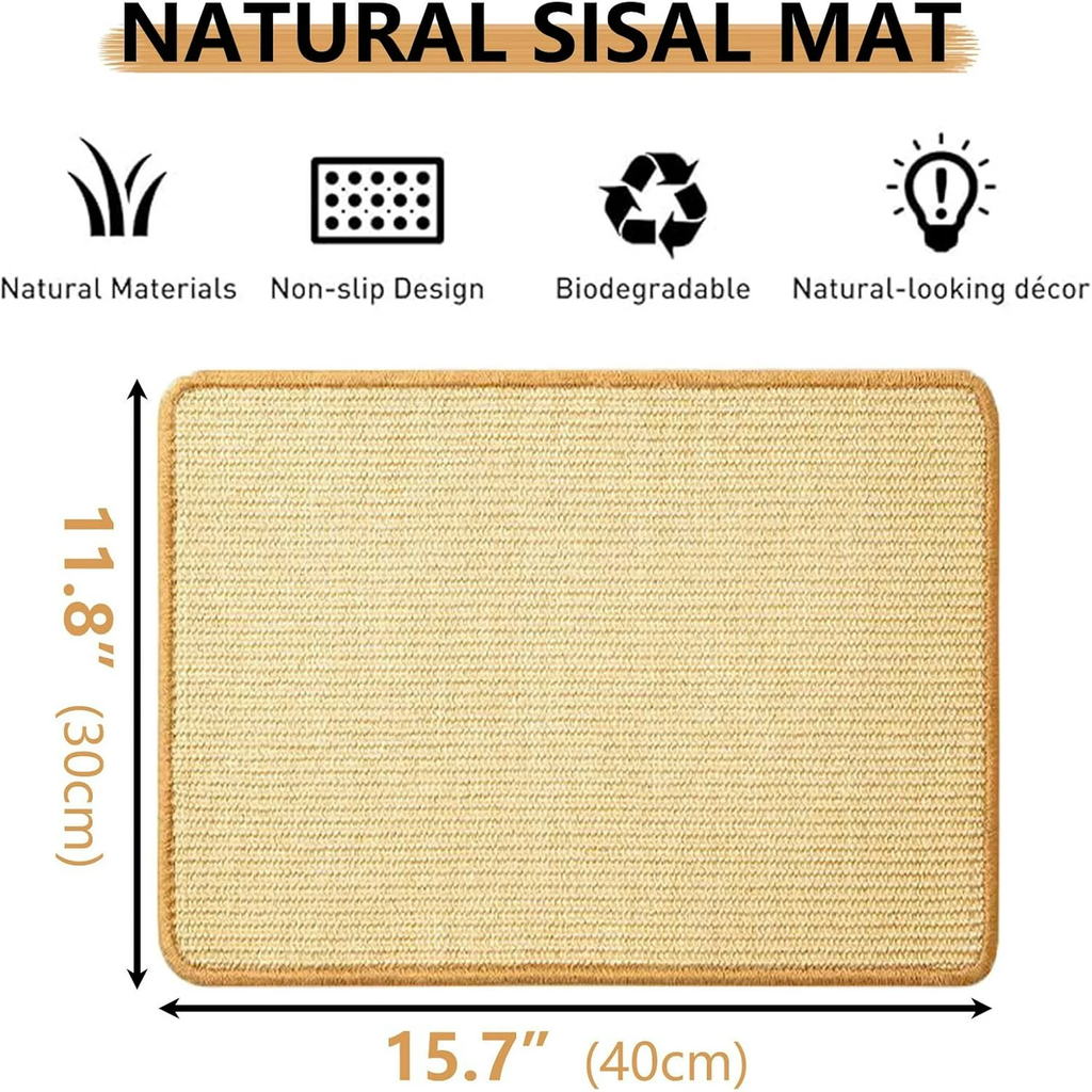 FIAQUA 2PCS Rabbit Scratch Mat, 16x12in Natural Bunny Scratching Pad, Claw & Teeth Care for Bunnies, Multi-Use Mat for Rabbit Cages - Chew Toy, Bedding, Sleeping & Nesting