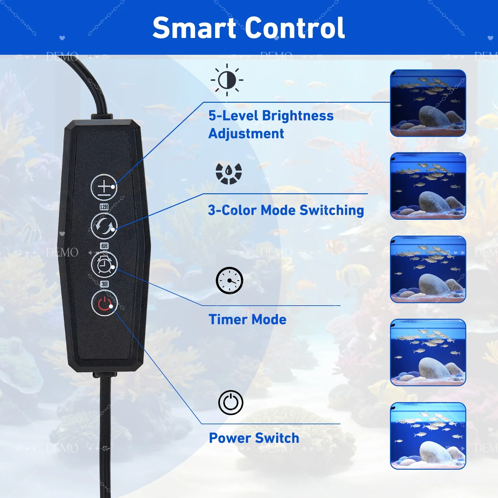 Finaqua LED Aquarium Light for 36-44 Inch Fish Tanks, Full Spectrum, Timer & Adjustable Brightness