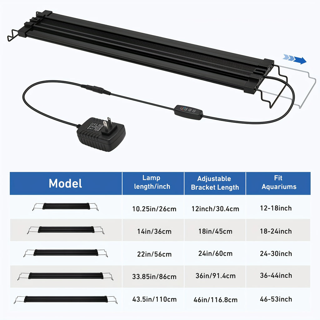 VNEKVA 12 Inch Full Spectrum Ultra Bright Aquarium LED Light with 3 Light Modes, 3/9/12H Timer, 10-Level Dimming - For Freshwater, Saltwater & Turtle Tanks