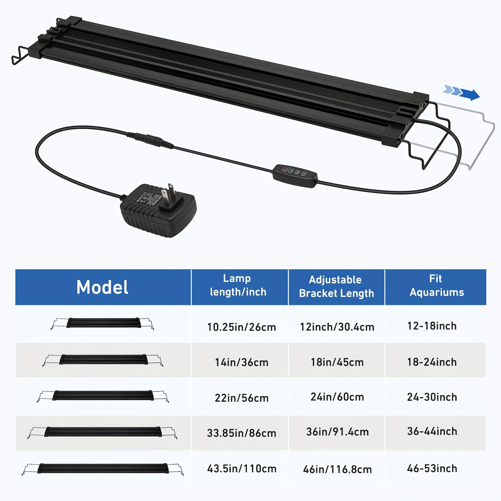 VNEKVA 12 Inch Full Spectrum Ultra Bright Aquarium LED Light with 3 Light Modes, 3/9/12H Timer, 10-Level Dimming - For Freshwater, Saltwater & Turtle Tanks