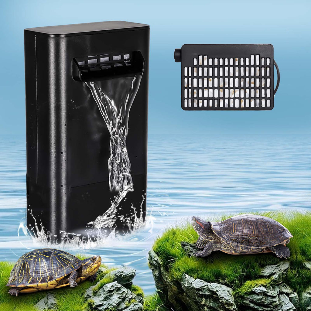 VNEKVA Low Water Level Turtle Tank Filter, 70GPH Internal Aquarium Filter for 2–8Gallon small Fish Tanks