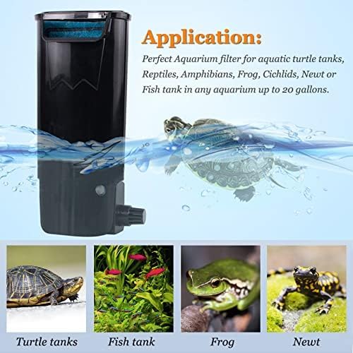 FINAQUA Aquarium Internal Filter, Suitable for 3–15 Gallons (Approx. 9.6–45.4 Liters) – Ideal for Turtle Tanks, Reptile/Amphibian Enclosures, Frog Habitats, Cichlid Tanks, and New Aquariums.
