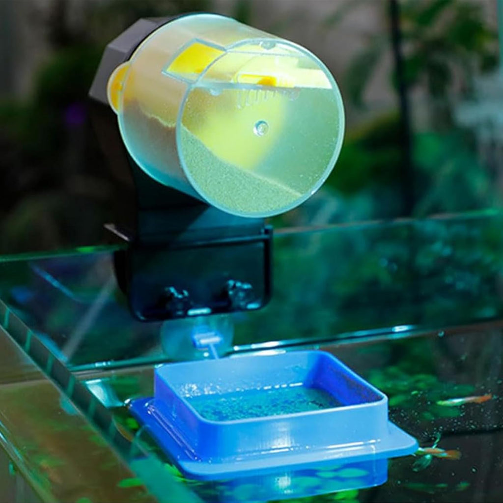 VNEKVA Automatic Fish Feeder with Timer, 210ML & 100ML Capacity, Auto Fish Food Dispenser for Aquariums, Fish Tanks & Ponds, Vacation Fish Feeder for Hands-Free Fish Care