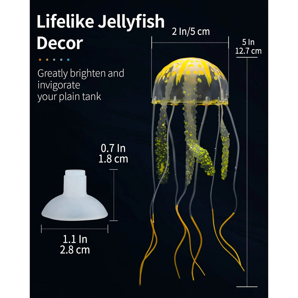 VNEKVA 6 Pcs Luminous Jellyfish Aquarium Ornaments - Glowing Fish Tank Decorations for Aquascape & Landscape