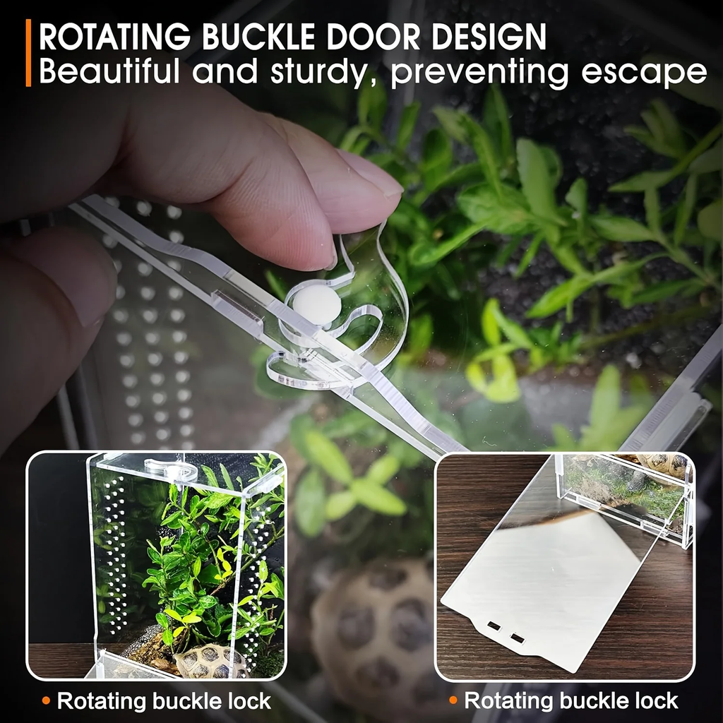 Acrylic Jumping Spider Habitat & Insect Terrarium - Enclosures for Praying Mantises, Frogs & Small Bugs