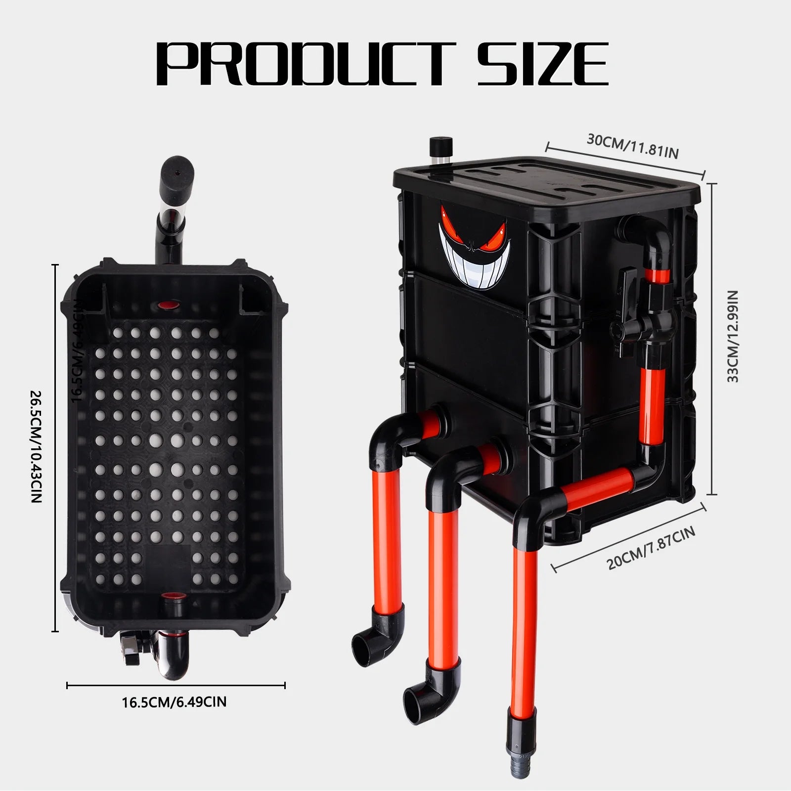 VNEKVA 3-Layer Fish Tank Filter Box Set with 3 Filter Pads - Top Mount Drip Dry Wet Filter for Fish Tank & Pool Water Circulation