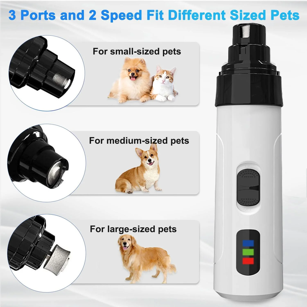 FINAQUA USB Rechargeable Pet Nail Grinder – Quiet Trimmer for Dogs, Cats & Rabbits, Safe Paw Grooming