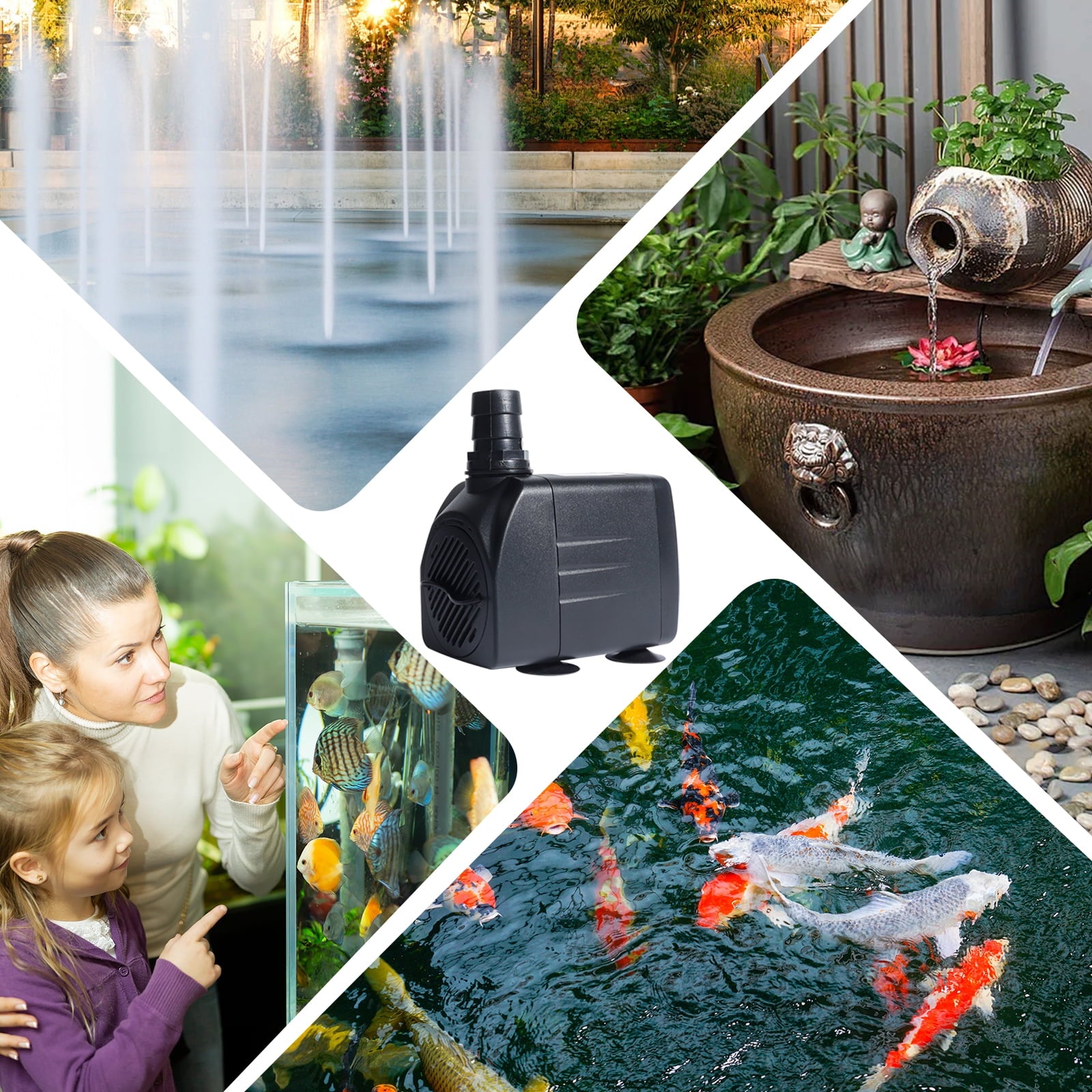 VNEKVA 10W 160GPH Submersible Water Pump for Fish Tanks & Fountains