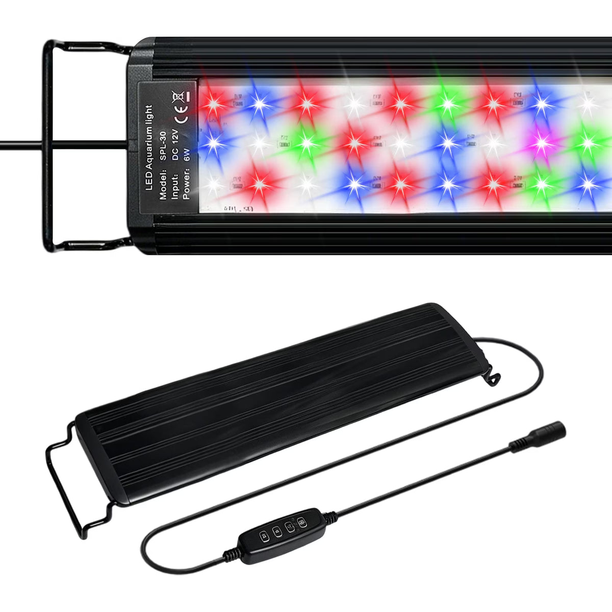 VNEKVA Full‑Spectrum LED Aquarium Light, Dimmable Timer, Extendable Brackets for 24‑30 Inch Fish Tank