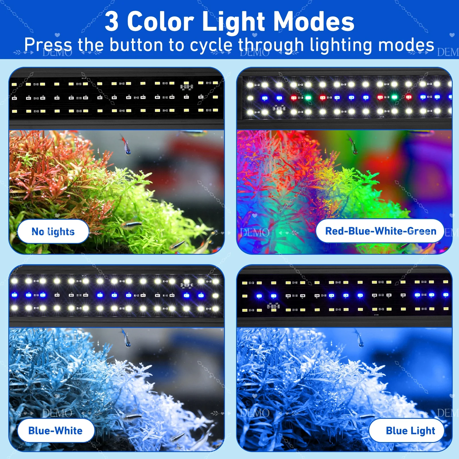 Finaqua LED Aquarium Light for 36-44 Inch Fish Tanks, Full Spectrum, Timer & Adjustable Brightness