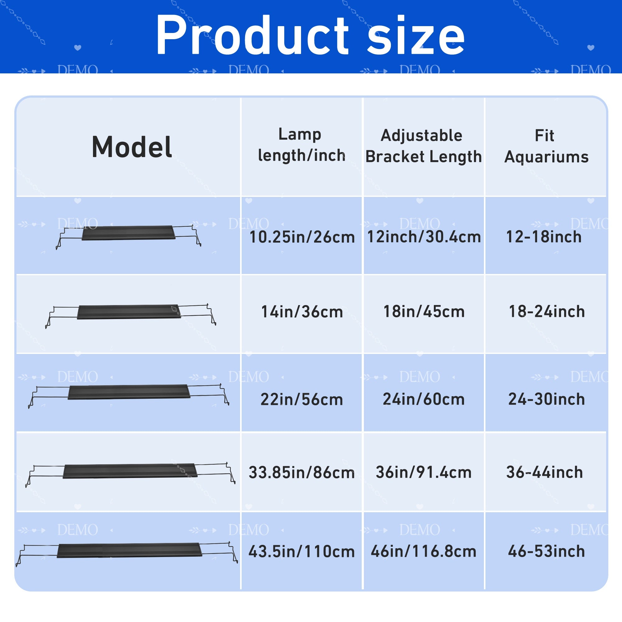 VNEKVA Full Spectrum LED Aquarium Light, 12-53Inch for Fish Tanks, 3 Light Modes, 5-Level Dimmable, Timer