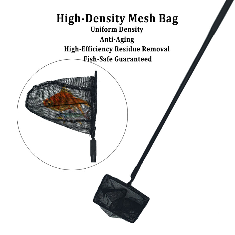 VNEKVA Fish Tank Multifunctional Cleaning Tool Set - Telescopic Algae Scraper with 10 Blades, Algae Removal Net & Scraper