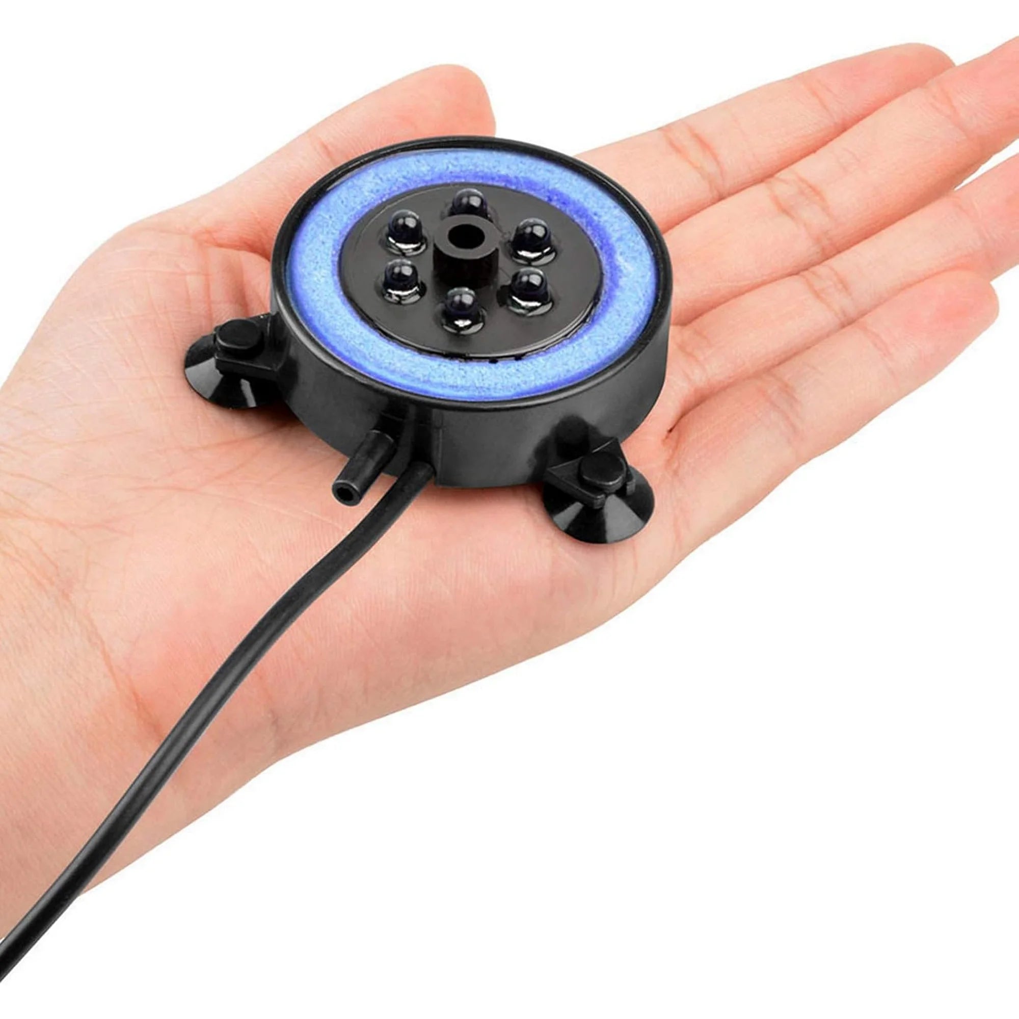 VNEKVA Aquarium Volcano Decoration Kit - Bubble Air Stone with Multi-Color LED Lights for Fish Tanks