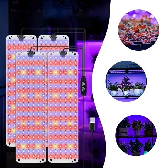 FINAQUA Grow Lights for Indoor Plants: USB-powered + 3/9/12H Timer + Full Spectrum, Suitable for Flowers, Fruits & Vegetables