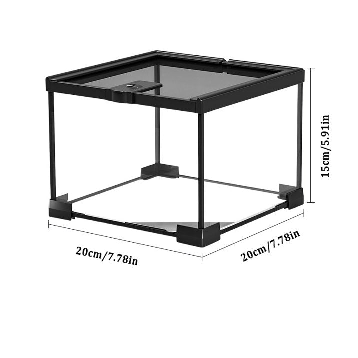 VNEKVA Square Glass Reptile Terrarium - Rainforest Landscaping Habitat for Geckos, Turtles, Spiders, Lizards, Chameleons, Snakes & Fish