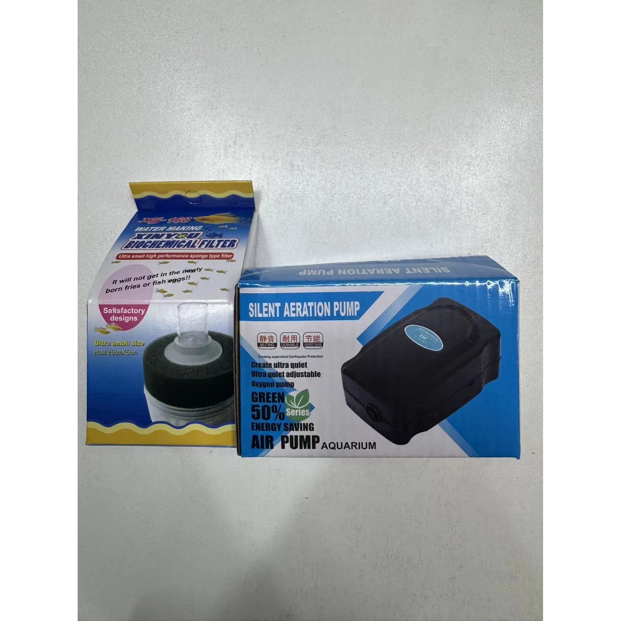 VNEKVA Mini Aquarium Air Pump Kit for 1-10 Gal Fish Tanks - with Air Tube, Bubbler Stone, Check Valve & Sponge Filter