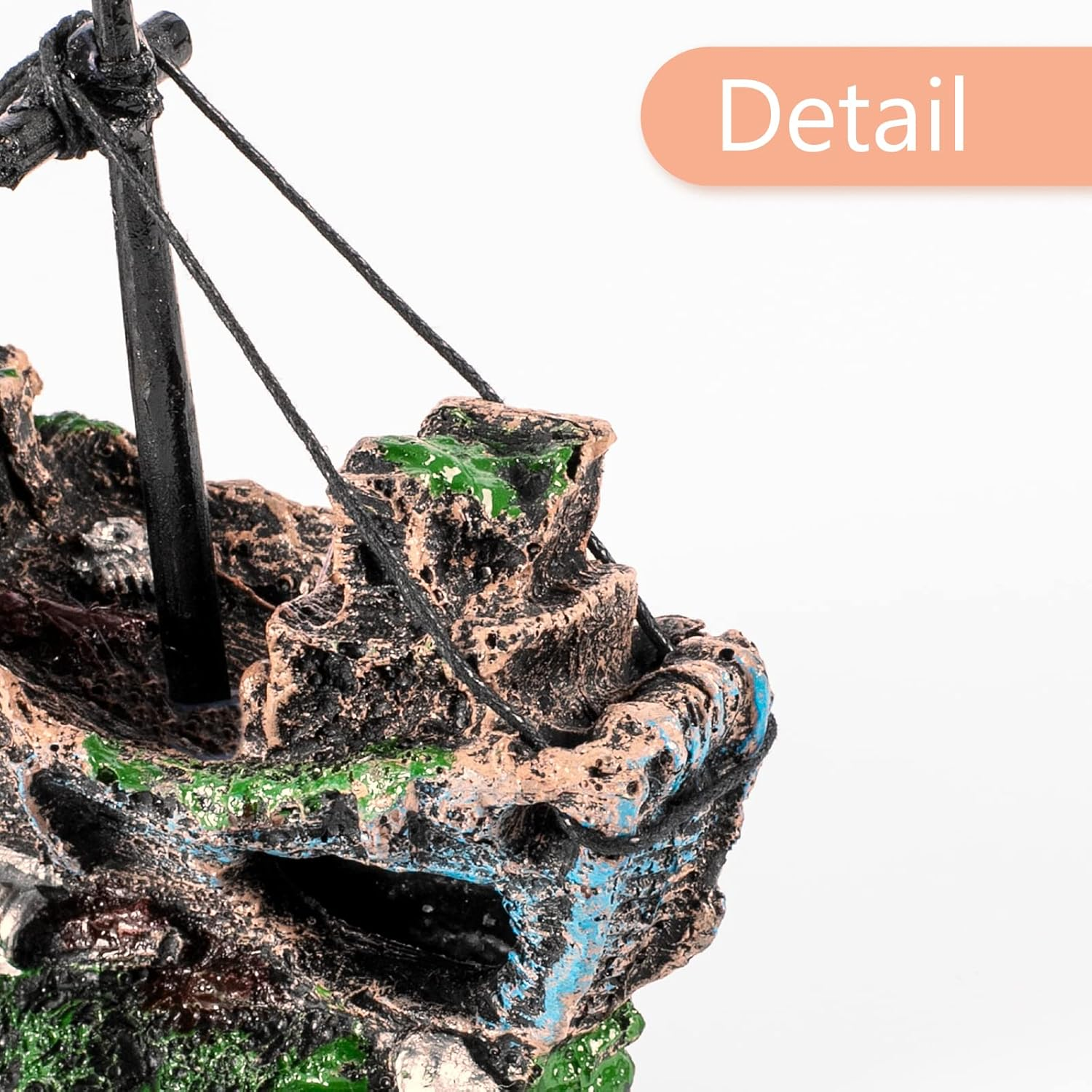 VNEKVA Resin Shipwreck Aquarium Decoration, Multi-Style Fish Tank Ornament for 10-55 Gallon Tanks