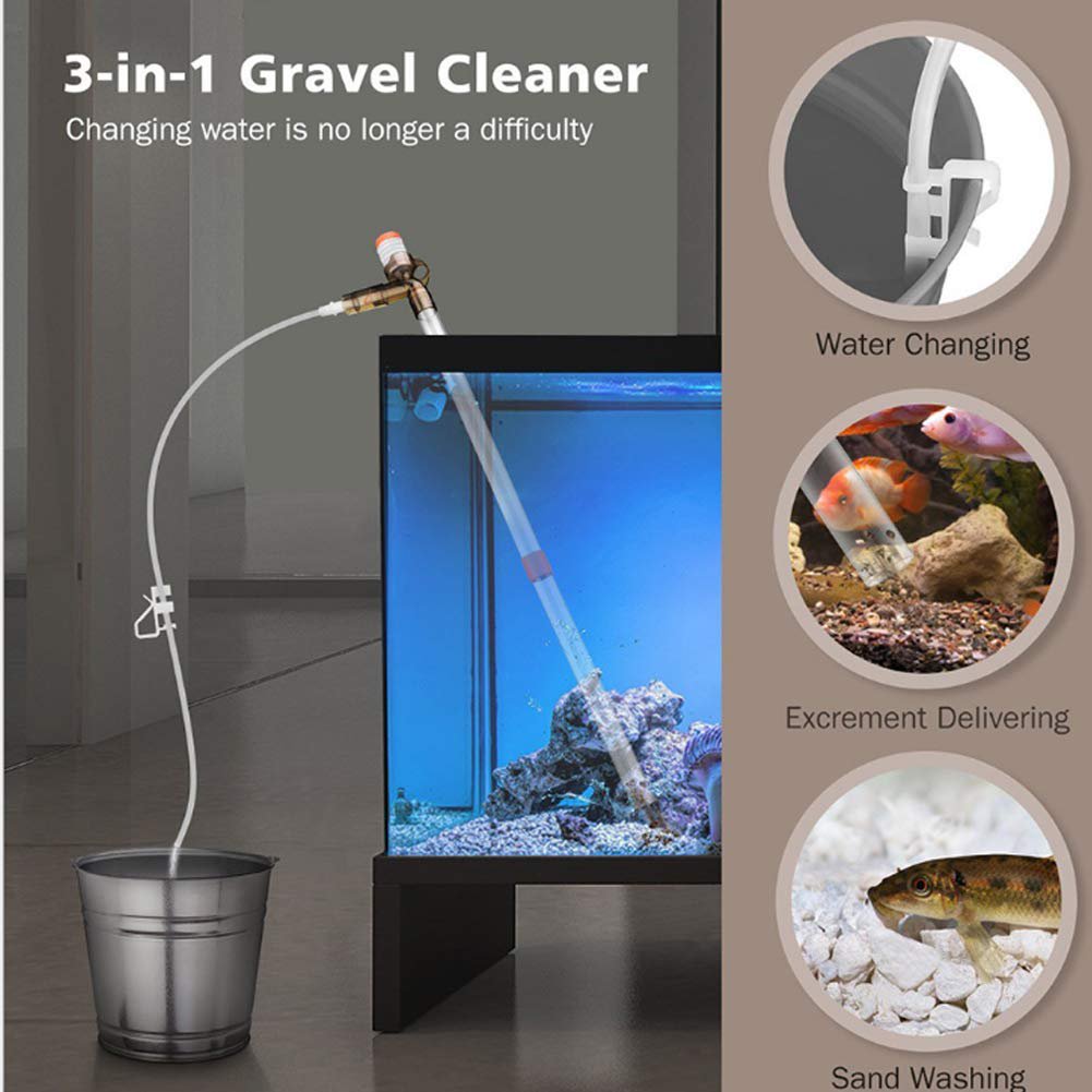 VNEKVA Aquarium Gravel Cleaner Siphon - Fish Tank Vacuum & Water Changer for Gravel & Sand