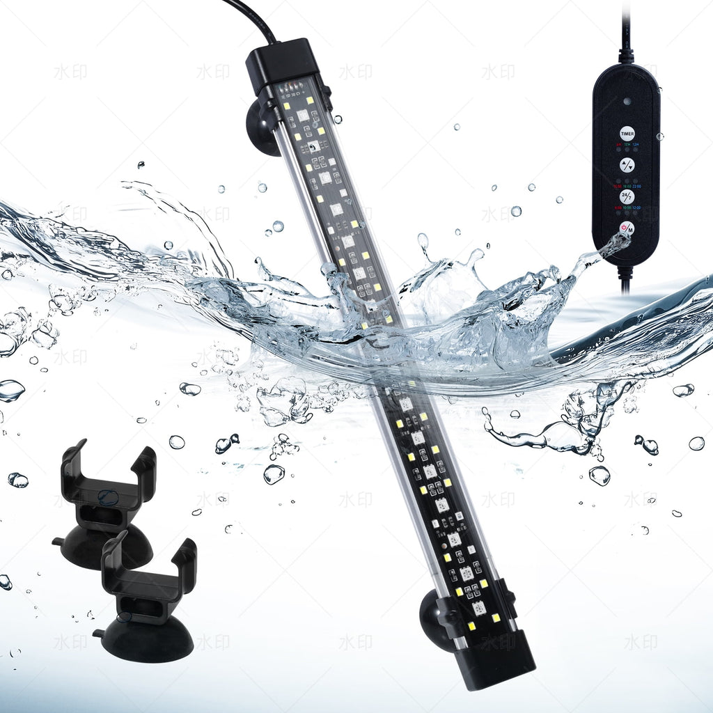 VNEKVA Aquarium LED Light with Full Spectrum RGBW + 24/7 Timer & Adjustable Brightness for 8-15in Fish Tanks