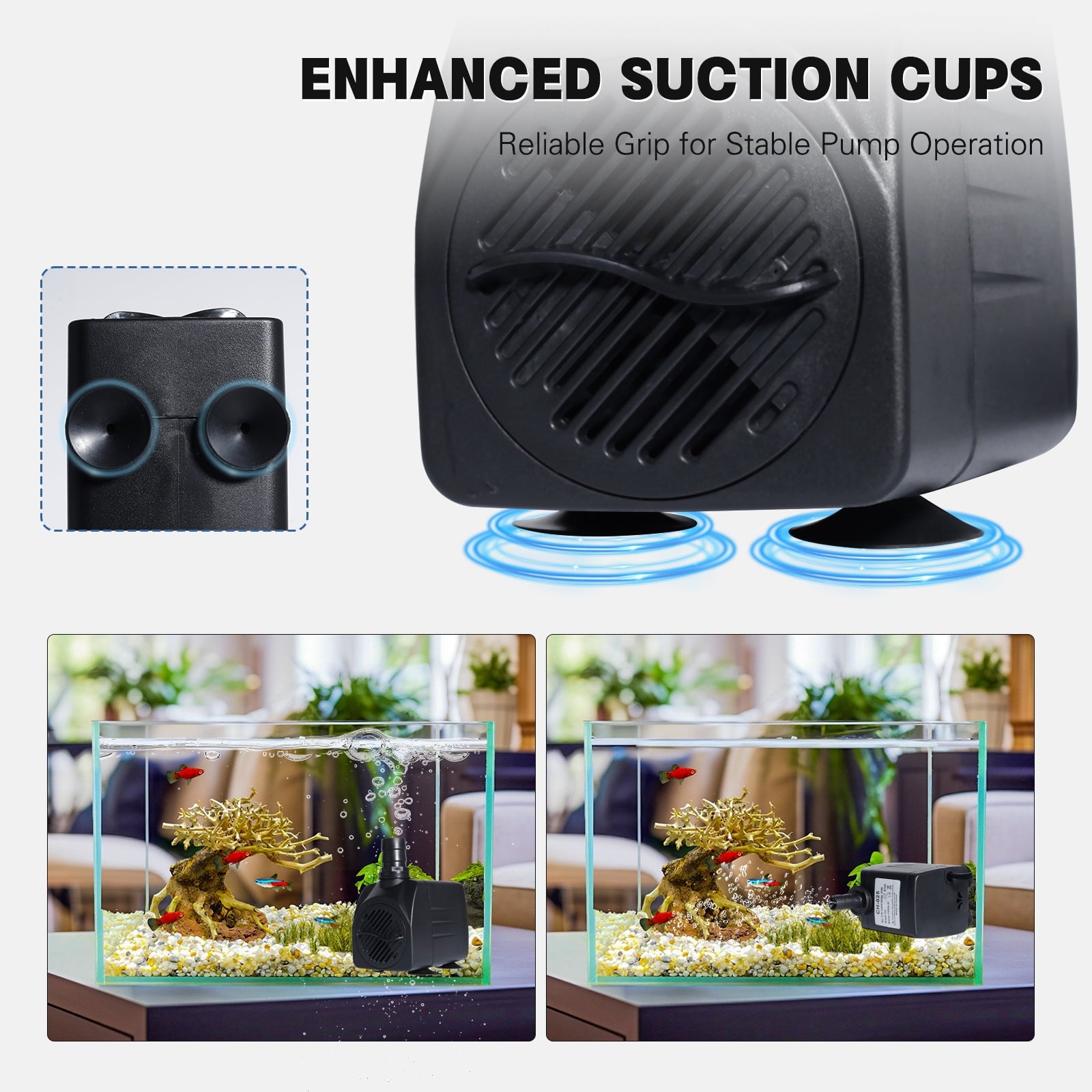 VNEKVA 10W 160GPH Submersible Water Pump for Fish Tanks & Fountains