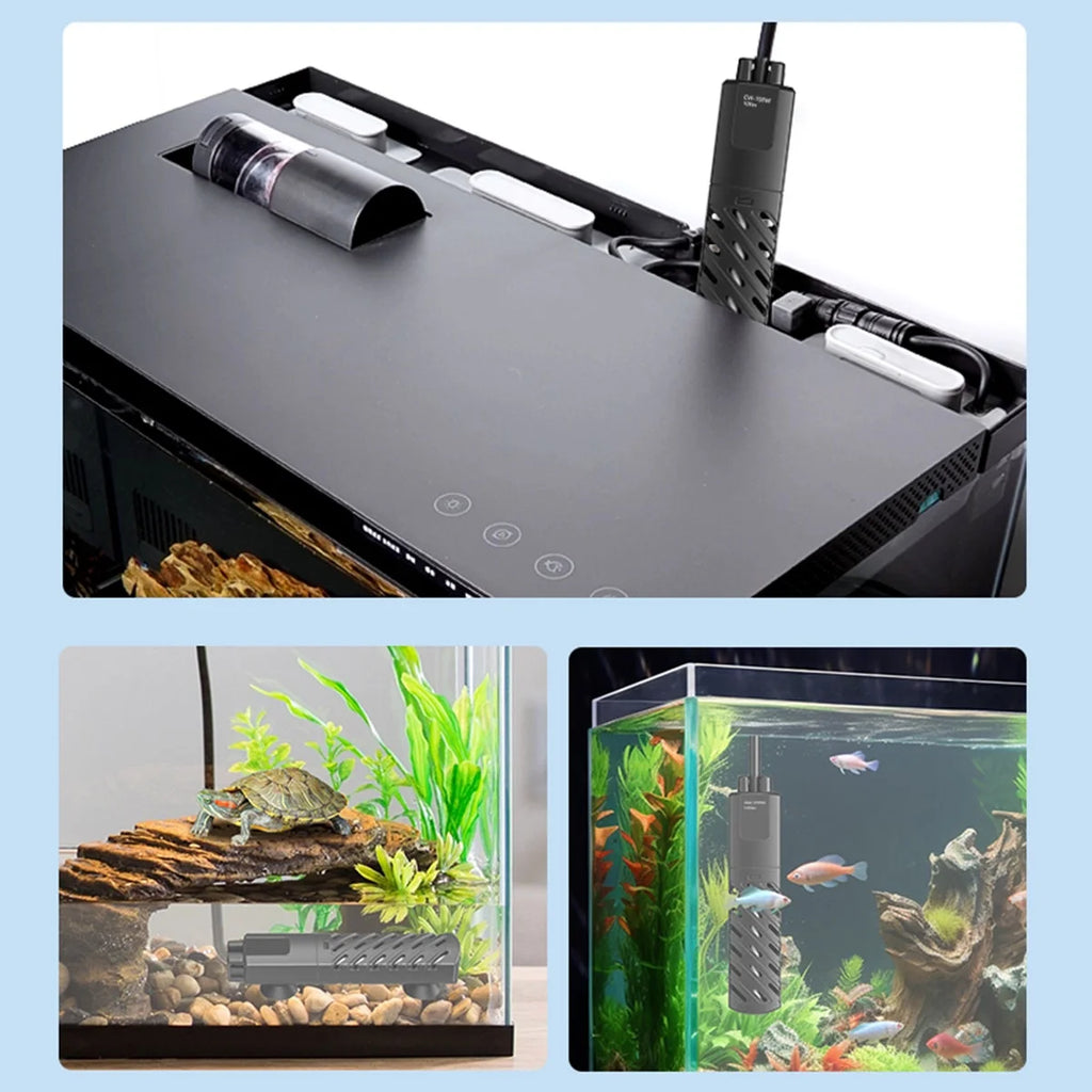 VNEKVA Mini Submersible Aquarium Heater 100W, External Controller & Overheat Protection for 5–15 Gallon Fish & Turtle Tanks